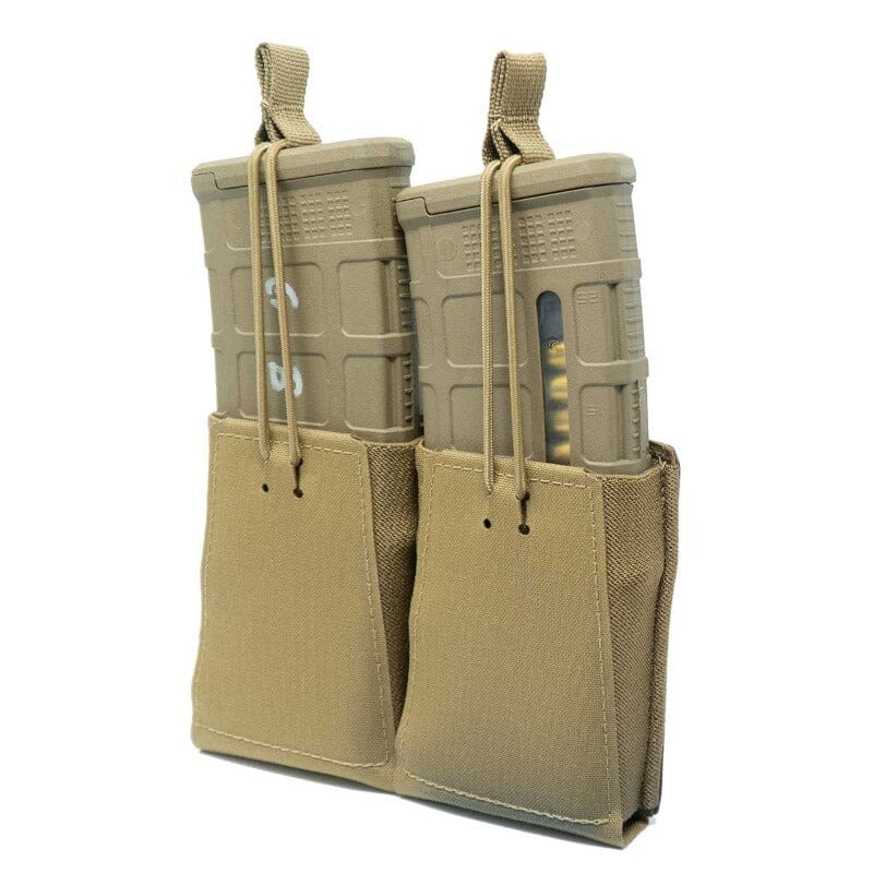 GBRS Double Rifle Mag Pouch w/ Bungee Retention Accessory Pouch GBRS Group Coyote Brown
