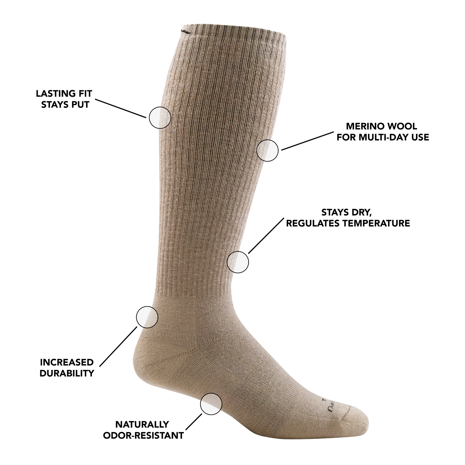 Darn Tough OTC Heavyweight Sock - Full Cushion | Merino Wool Over-the-Calf Socks
